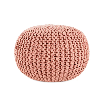 Vibe by Jaipur Living Asilah Indoor/ Outdoor Solid Round Pouf-Blush