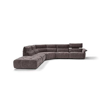 Borg Sectional with Recliners, Right Arm Facing, Mouse Fabric | Creative Furniture