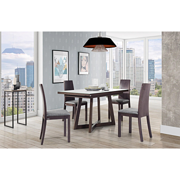 Cortex Brish Glass Top Dining Table With Extension