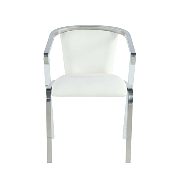 Chintaly Modern Arm Chair w/ Steel & Solid Acrylic Frame - 2 Per Box