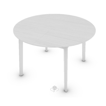 Calligaris Cream Table Table With Round Extendible Top And Wooden Base