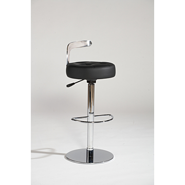 Chintaly Canal Adjustable Bar Stool, Black