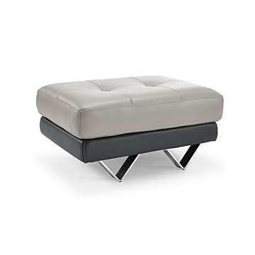 Cecile Leather Ottoman | Creative Furniture