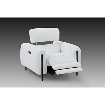 Charm Leather Recliner Armchair | Creative Furniture-CR-Snow White Leather