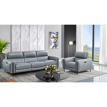 Charm Leather Living Room Set, Sofa and Two Armchairs | Creative Furniture-CR-Sleet Leather