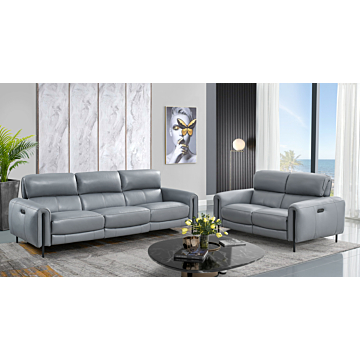Charm Leather Living Room Set, Sofa and Loveseat | Creative Furniture-CR-Sleet Leather