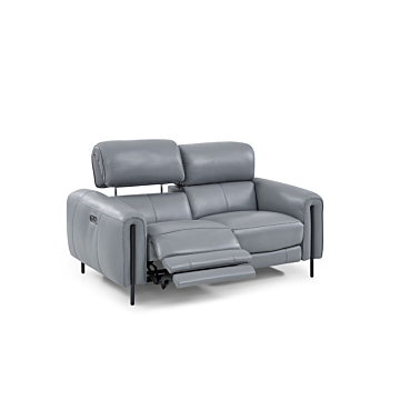 Charm Leather Loveseat with Two Recliners | Creative Furniture-CR-Sleet Leather