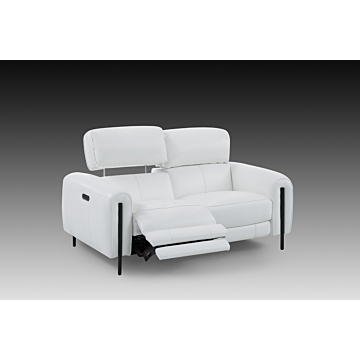 Charm Leather Loveseat with Two Recliners | Creative Furniture-CR-Snow White Leather