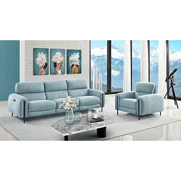 Charm Fabric Living Room Set, Sofa and Armchair | Creative Furniture-CR-Angel Blue Fabric