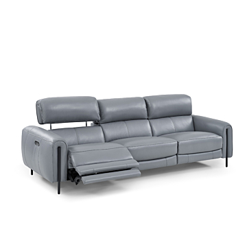 Charm Leather Sofa with Two Recliners | Creative Furniture-CR-Sleet Leather