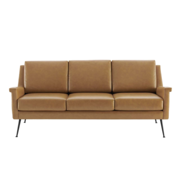 Modway Chesapeake Vegan Leather Sofa-Black Tan