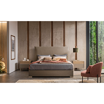 City Life Modern Bed with Fabric Upholstered Headboard | ALF (+) DA FRE
