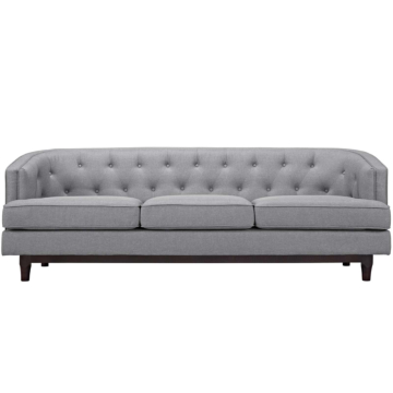 Modway Coast Upholstered Fabric Sofa-Light Gray