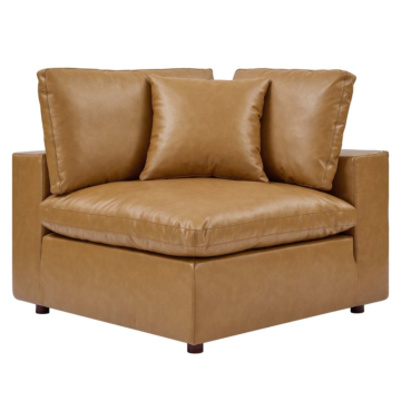 Modway Commix Down Filled Overstuffed Vegan Leather Corner Chair
