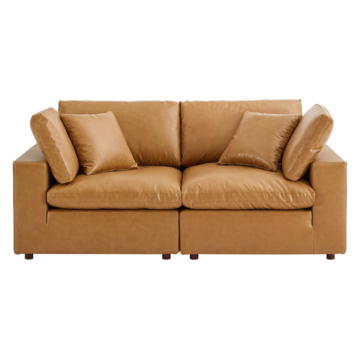 Modway Commix Down Filled Overstuffed Vegan Leather Loveseat