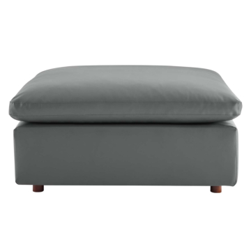 Modway Commix Down Filled Overstuffed Vegan Leather Ottoman-Gray