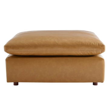 Modway Commix Down Filled Overstuffed Vegan Leather Ottoman-Tan