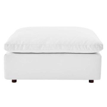 Modway Commix Down Filled Overstuffed Vegan Leather Ottoman-White