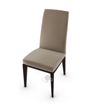 Calligaris Bess Upholstered Chair With Wooden Base An High Backrest