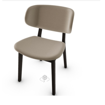 claire Wooden chair with upholstered seat and backrest