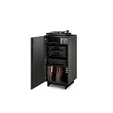 BDI Corridor 8172 Audio Tower-Charcoal Stained Ash Black