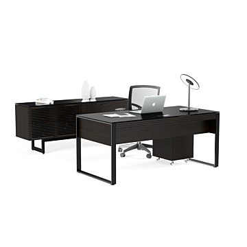 BDI Corridor 6521 Desk-Charcoal Stained Ash Black