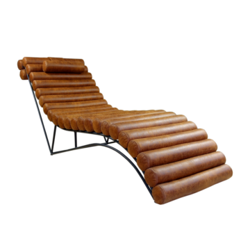 Cortex Rosabel Leather Chaise Lounge, Brown