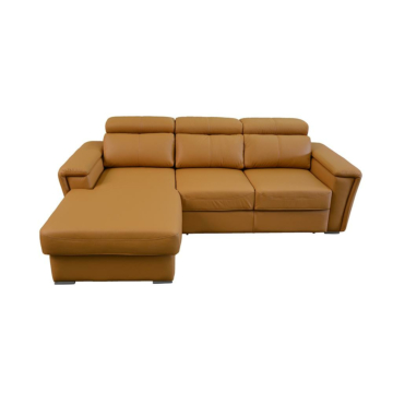 Cortex Tropic Small Sleeper Left Sectional, Pumpkin Orange