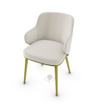 Calligaris Foyer Upholstered Armchair With Metal Base