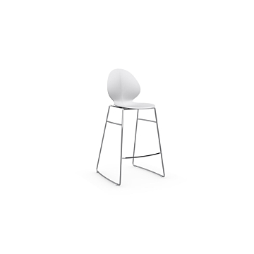 Calligaris Basil Stool With Metal Base, $333.91, Calligaris, White Matte