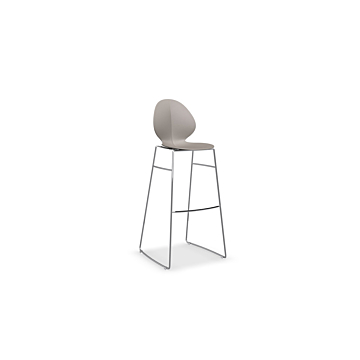 Calligaris Basil Stool With Metal Base, $341.82, Calligaris, Taupe