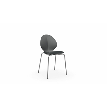 Calligaris Basil Stackable Chair, In Mixed Materials-Matt Grey P16, Polypropylene