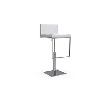 Calligaris Even Plus Leather Upholstered Barr Stool-Optic White 705, Leather