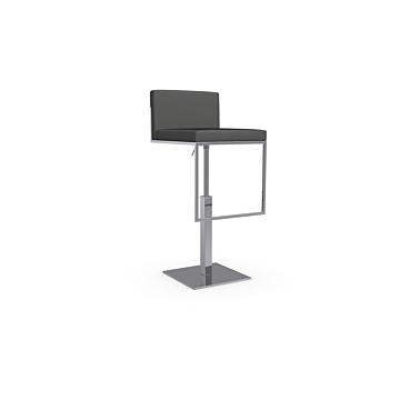 Calligaris Even Plus Leather Upholstered Bar Stool-Taupe D04, Leather