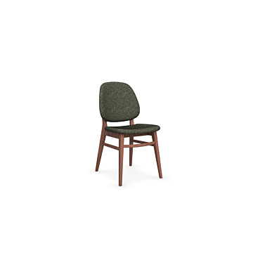 Calligaris Colette Wooden Chair-Twee Forest Green, Fabric