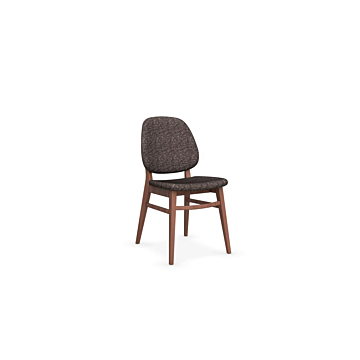 Calligaris Colette Wooden Chair-Tweed Coffee, Fabric