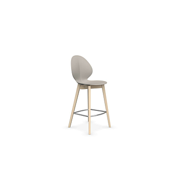 Calligaris Basil W Polypropylene And Wooden Stool