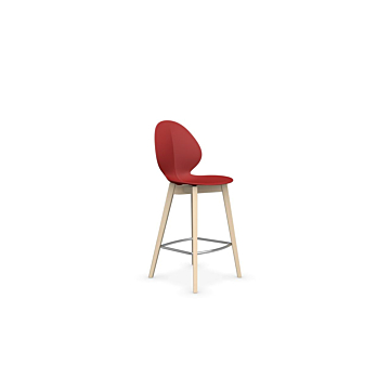 Calligaris Basil W Polypropylene and Wooden Stool, $395.63, Calligaris, Red