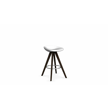 Calligaris Palm W Upholstered Stool-Smoke, P12-Optic White 592, Scuba