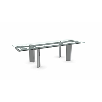 Tower 4057-R Extendable Dining Table, Transparent Top