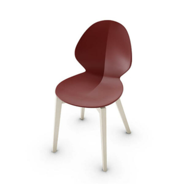 Calligaris Basil CS1348 Chair with Wooden Base | Quick Ship