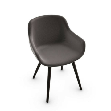 Calligaris Igloo CS-1810 Upholstered Armchair with Wooden Legs | Quick Ship