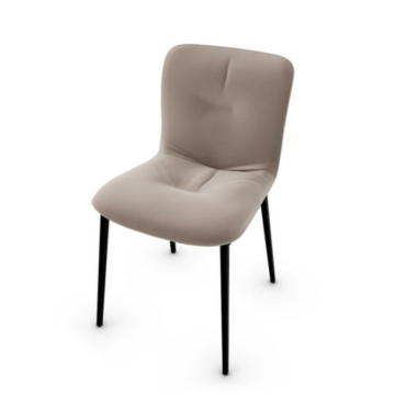 Calligaris Annie CS1848 Chair with Plush Seat and Metal Base | Quick Shop