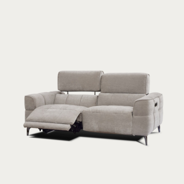 Cubo Loveseat with Two Recliners – Grey Mist Fabric | Creative Furniture