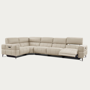 Cubo 5-Piece Leather Sectional Sofa – Oatmeal | Creative Furniture