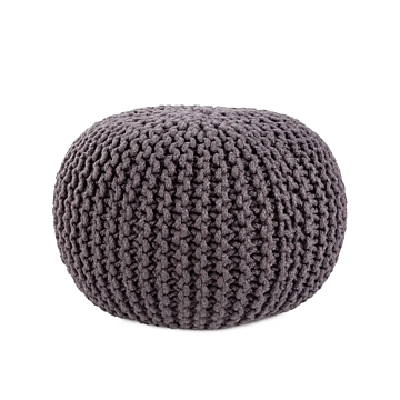 Vibe by Jaipur Living Asilah Indoor/ Outdoor Solid Round Pouf-Dark Gray