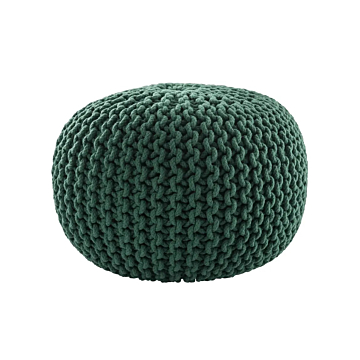 Jaipur Living Spectrum Pouf Textured Round Pouf-Dark Green