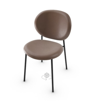 Calligaris Inès Chair With Padded Seat And Back And Metal Frame