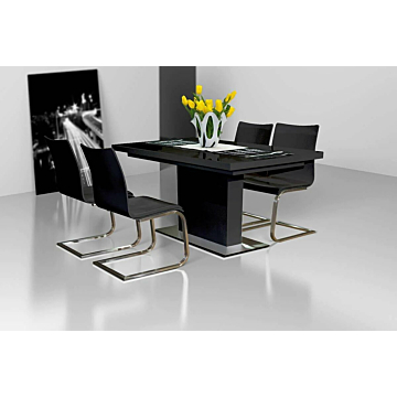Cortex Evita Glass Top Dining Table With Extension