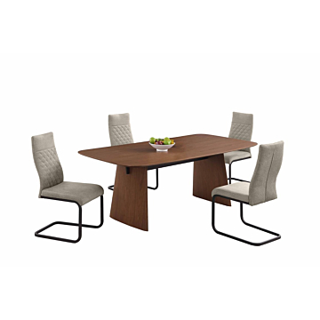 Chintaly Eden 5-Piece Dining Room Set with All-wood Table & Cantilever Chairs